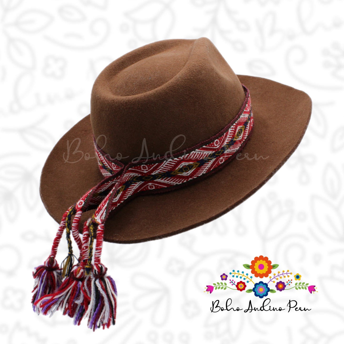 Handwoven Alpaca Wool Strap for Hats