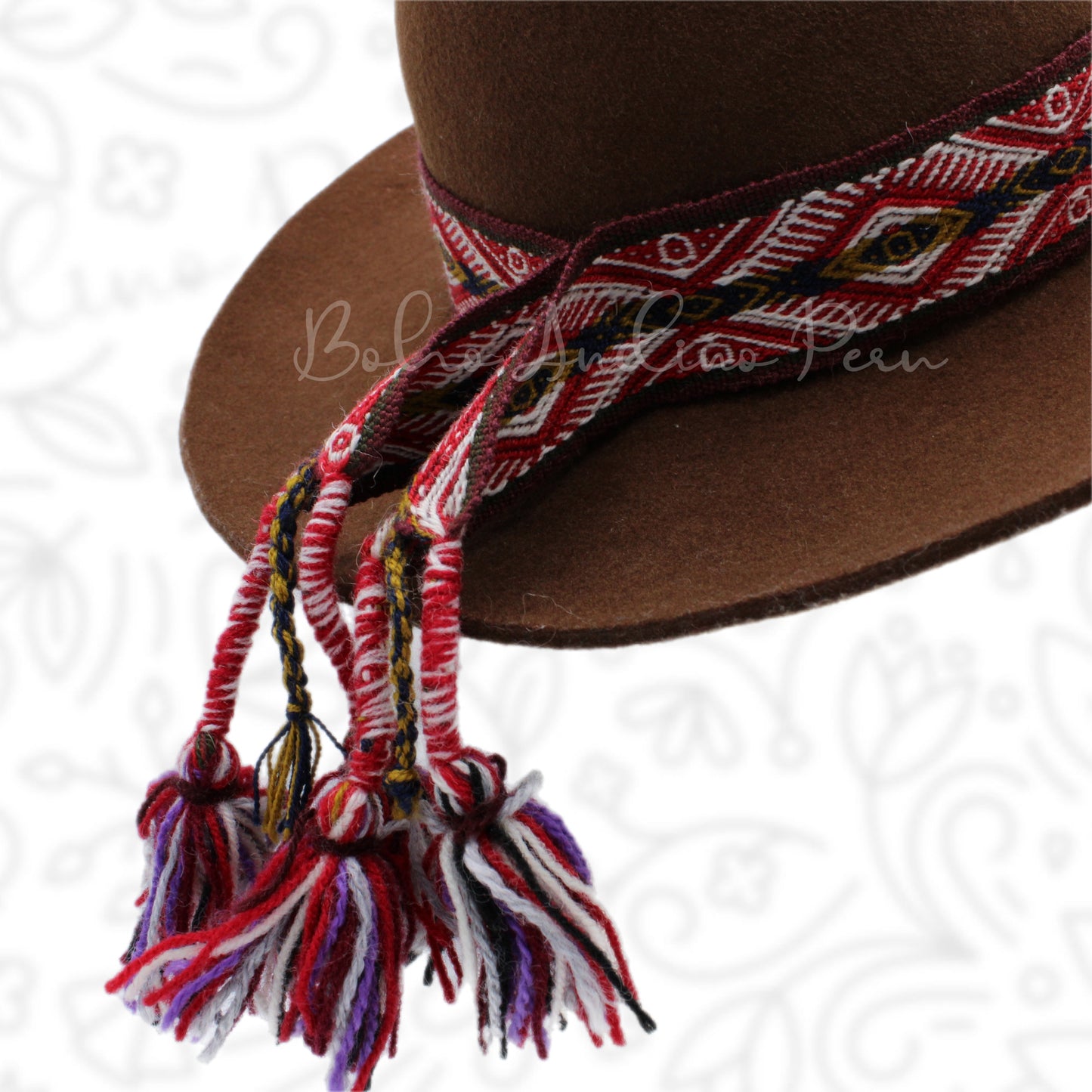 Handwoven Alpaca Wool Strap for Hats
