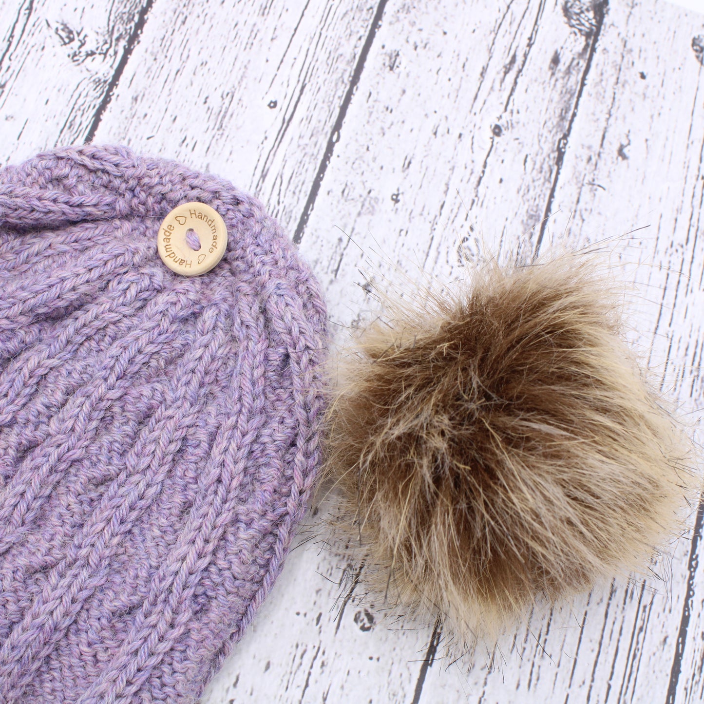 Alpaca Beanie Hat Removable Pom Pom