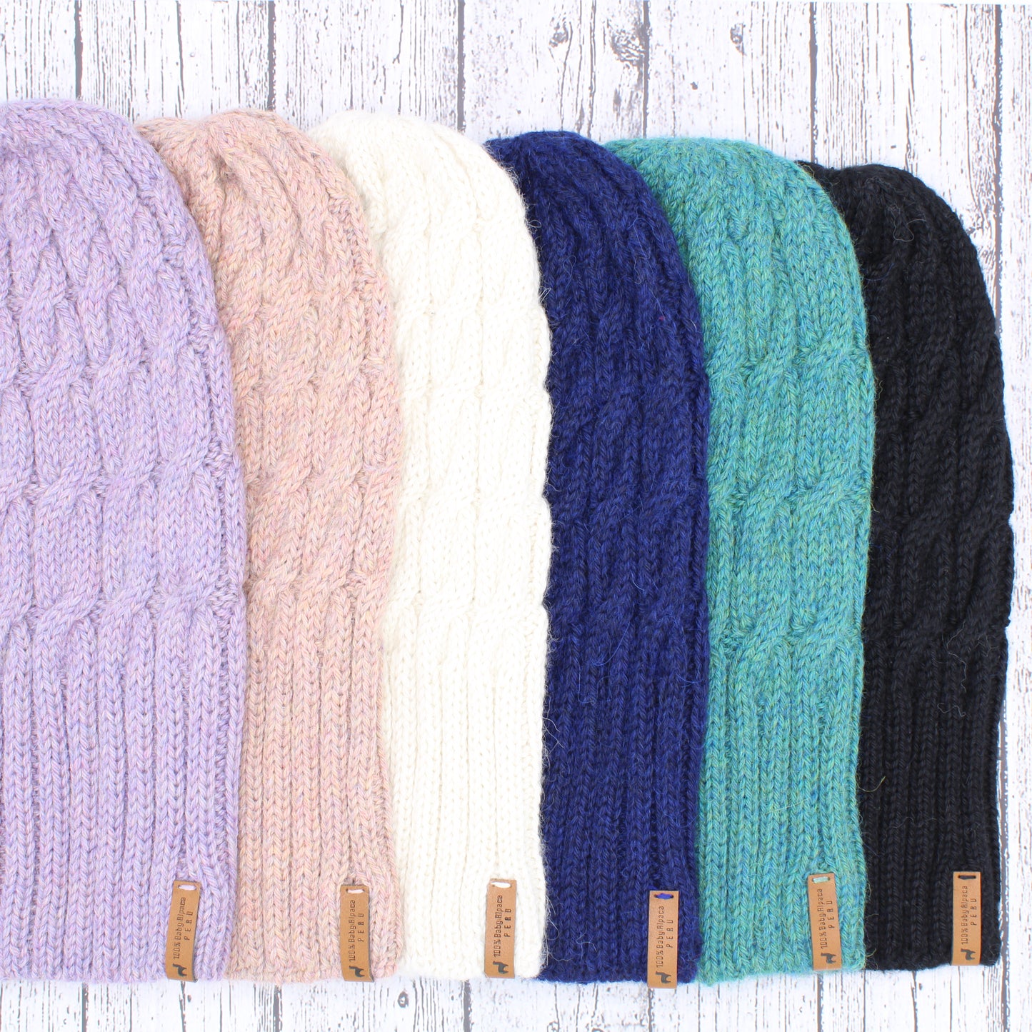 Alpaca Beanie Hat Removable Pom Pom