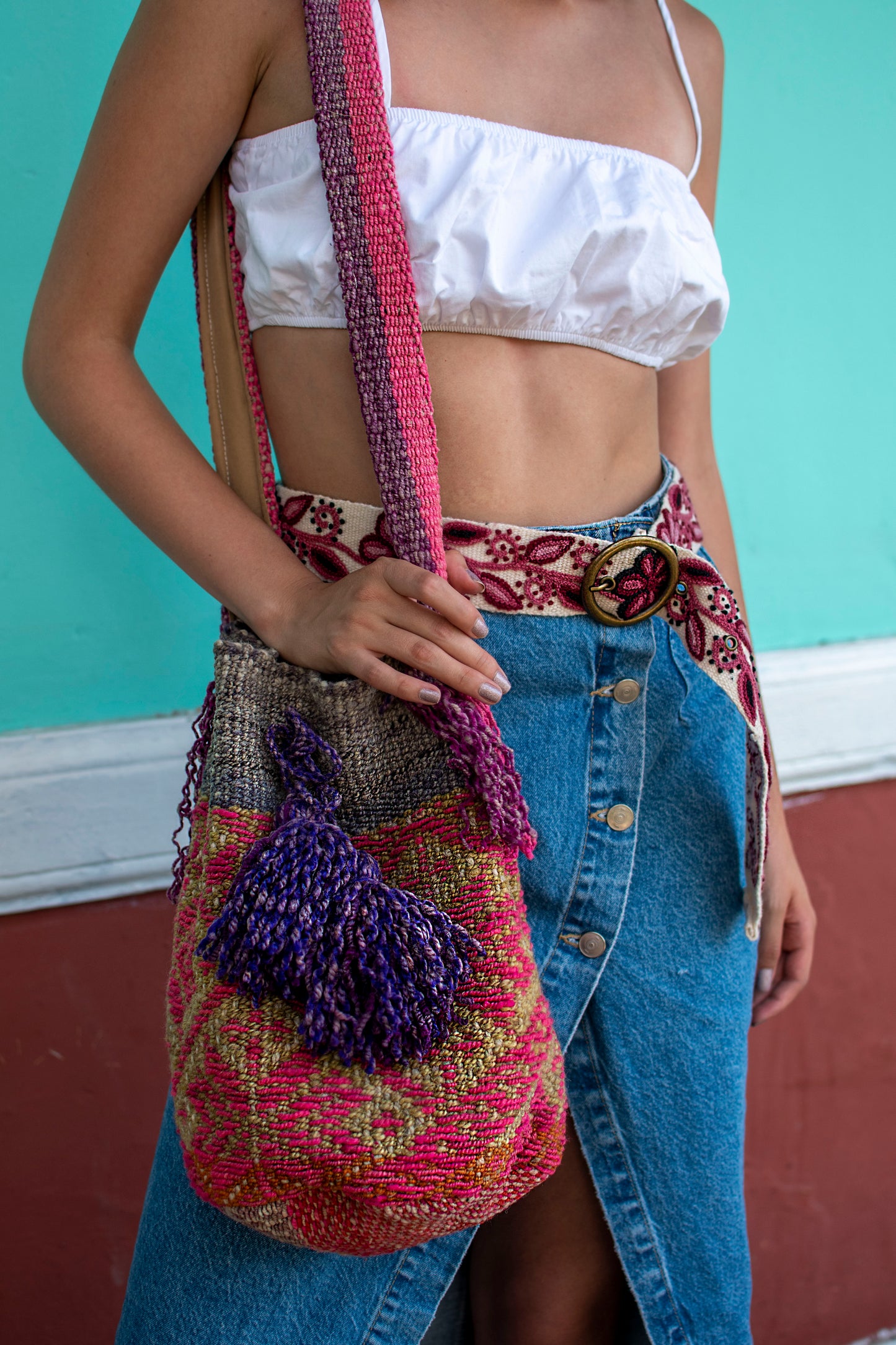 Handwoven Crossbody Wool bag