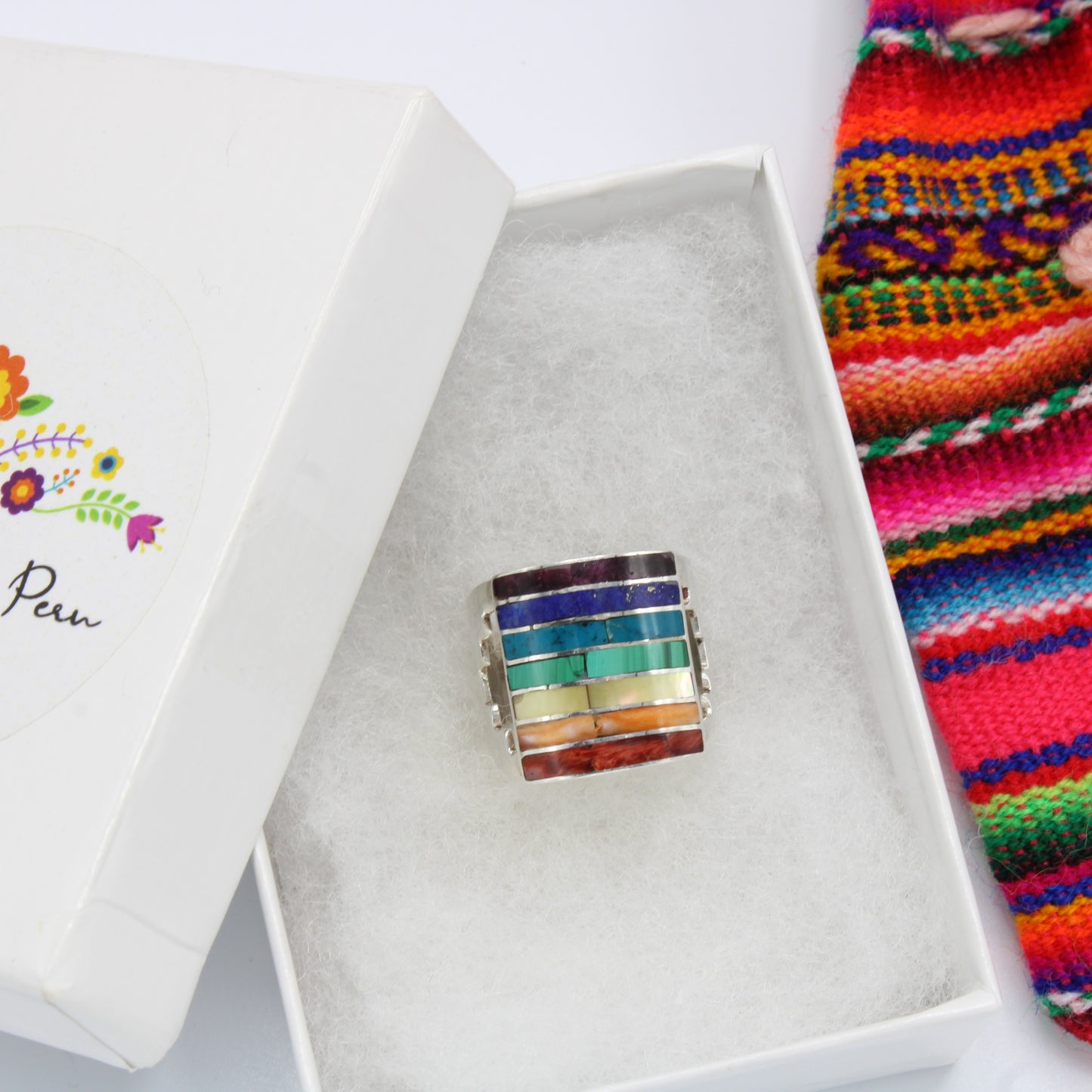 Chakra Stones Silver Ring