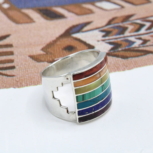 Chakra Stones Silver Ring