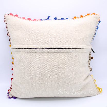 Embroidered Sheep Wool Cushion Cover