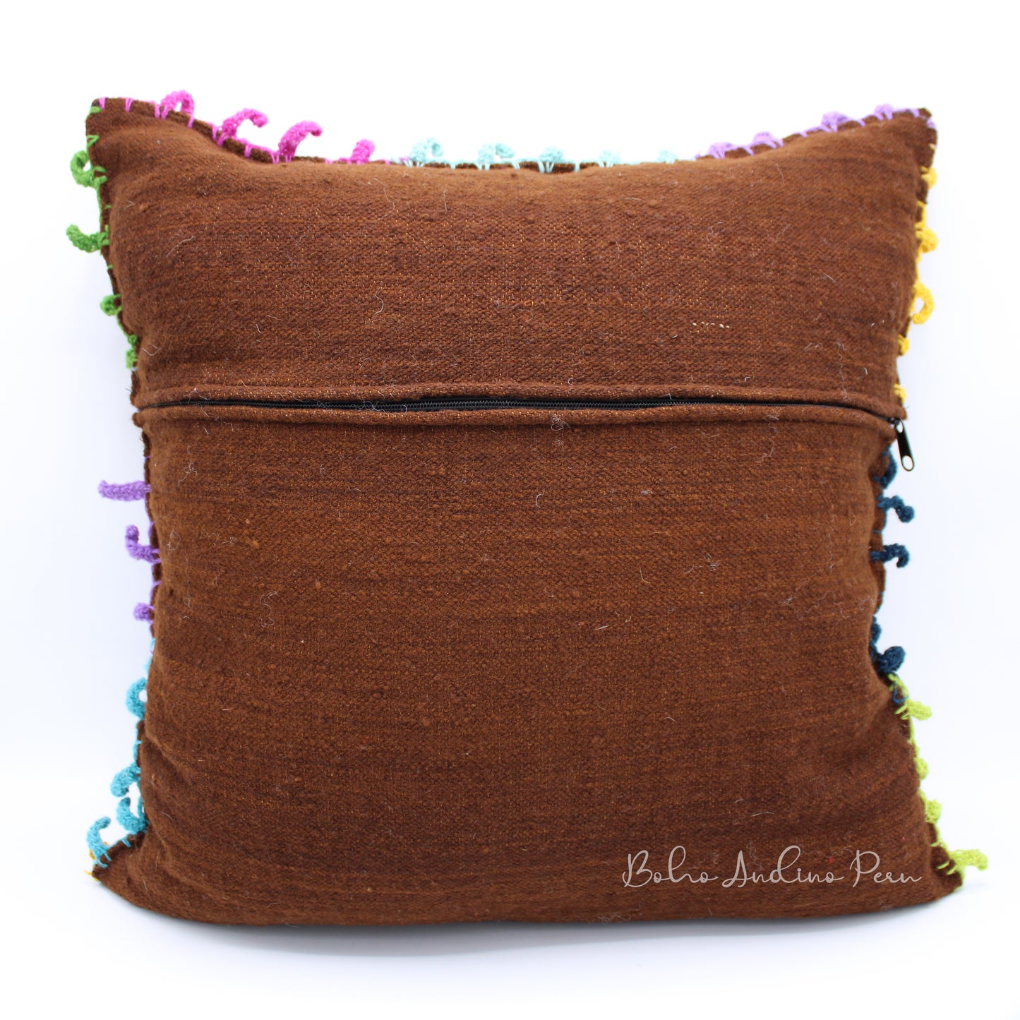 Embroidered Sheep Wool Cushion Cover